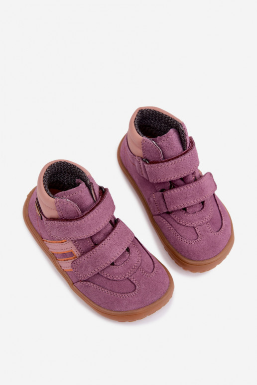 Calzature per bambini in suede artificiale Barefoot FRODDO G3110285-12 viola