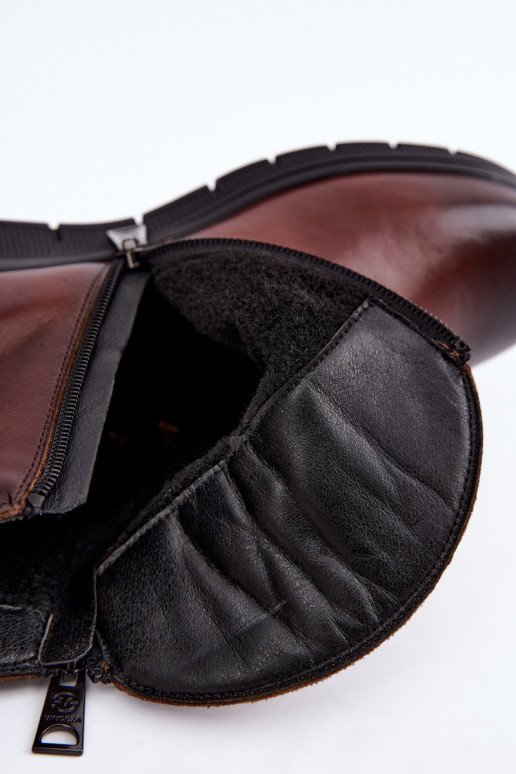 Stivaletti caldi con piattaforma e rouches Vinceza 133117 marroni