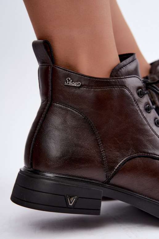 Stivaletti caldi da donna con tacco basso Vinceza 39953 cioccolato