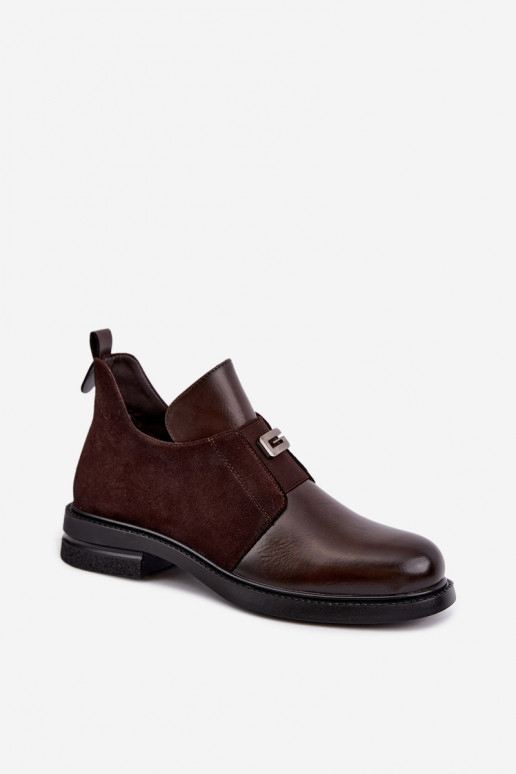Stivaletti da donna con tacco largo e design slip-on Vinceza 58679 cioccolato