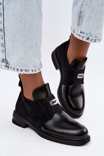 Stivaletti da donna con tacco largo e design slip-on Vinceza 58679 neri