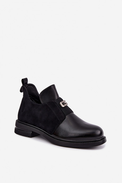 Stivaletti da donna con tacco largo e design slip-on Vinceza 58679 neri