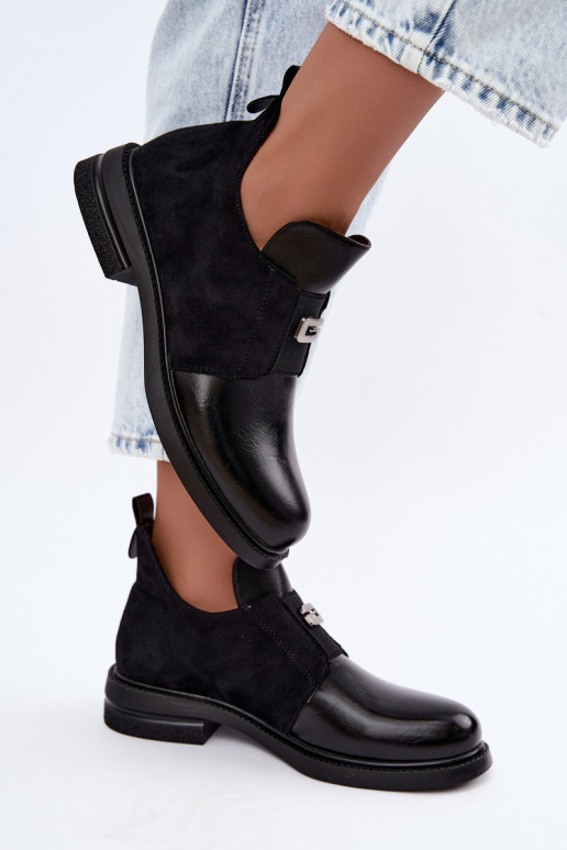 Stivaletti da donna con tacco largo e design slip-on Vinceza 58679 neri