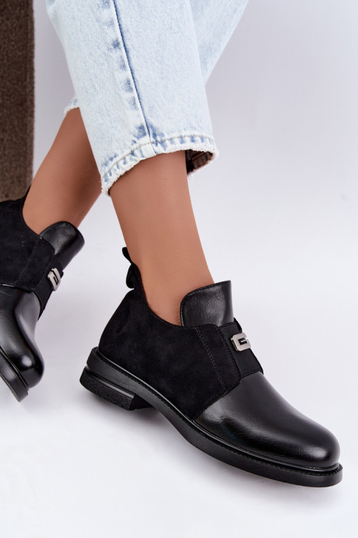 Stivaletti da donna con tacco largo e design slip-on Vinceza 58679 neri