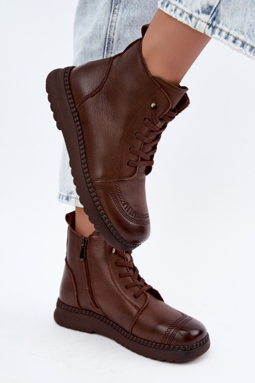 Stivaletti caldi da donna Vinceza 107249 marroni