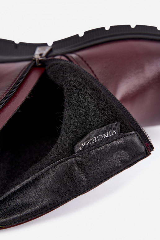 Stivaletti in pelle isolati con plateau Vinceza 133116 in colore bordeaux