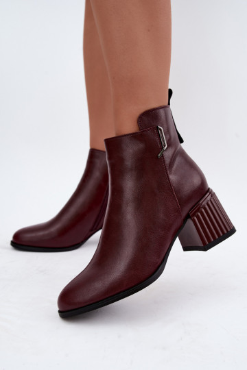 Stivaletti in pelle con tacchi isolati D&A CR62-3442 in colore bordeaux 2