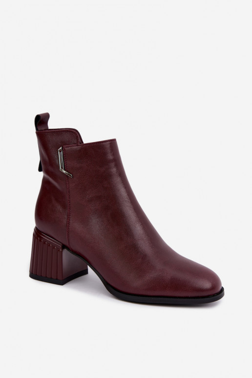 Stivaletti in pelle con tacchi isolati D&A CR62-3442 in colore bordeaux