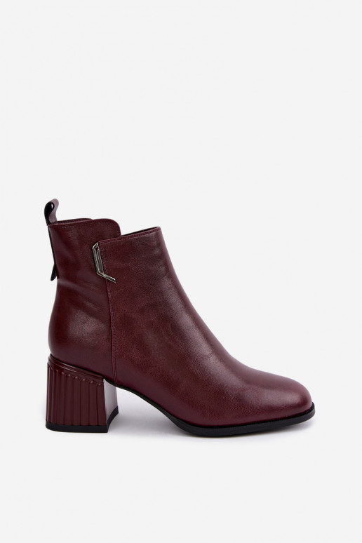 Stivaletti in pelle con tacchi isolati D&A CR62-3442 in colore bordeaux