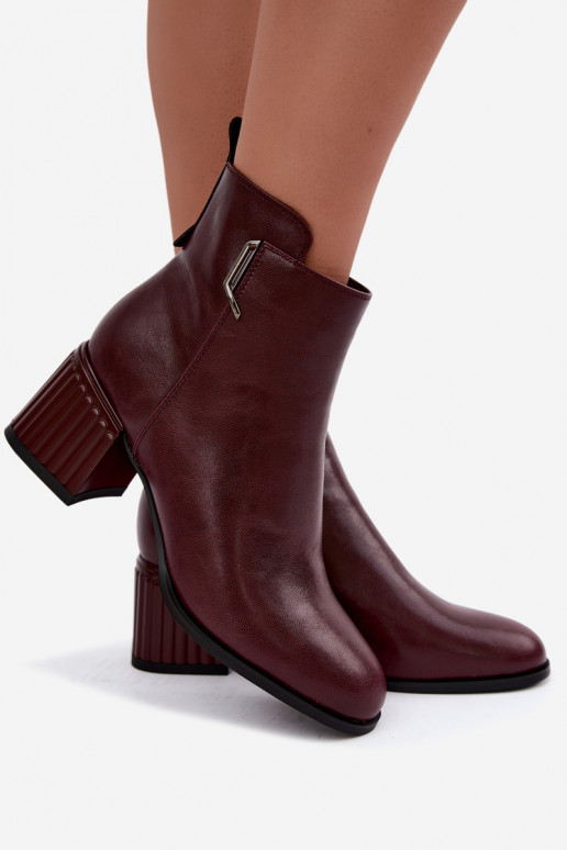 Stivaletti in pelle con tacchi isolati D&A CR62-3442 in colore bordeaux