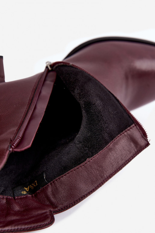 Stivaletti in pelle con tacchi isolati D&A CR62-3442 in colore bordeaux