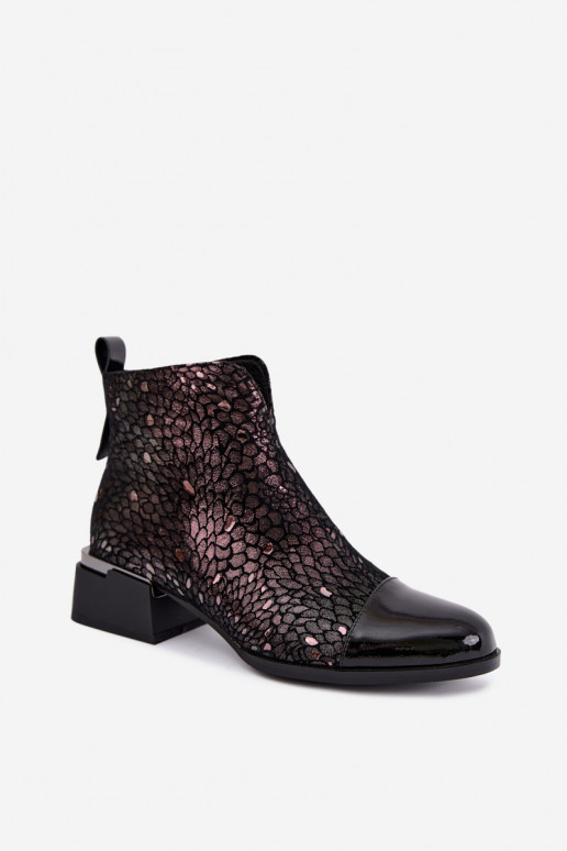 Stivali isolati in ecopelle scamosciata Klocke LZ62-2043 marrone-nero