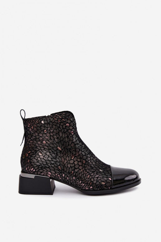 Stivali isolati in ecopelle scamosciata Klocke LZ62-2043 marrone-nero