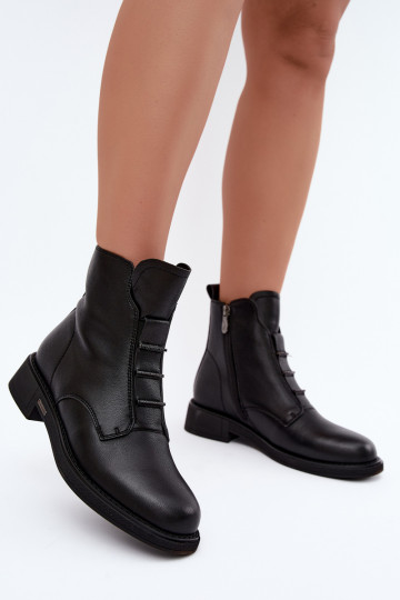 Stivaletti isolati in ecopelle da donna con tacco largo D&A CR62-3429 neri