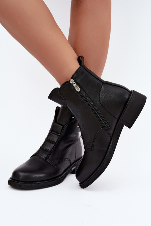 Stivaletti isolati in ecopelle da donna con tacco largo D&A CR62-3429 neri