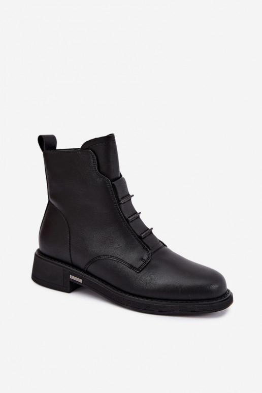 Stivaletti isolati in ecopelle da donna con tacco largo D&A CR62-3429 neri