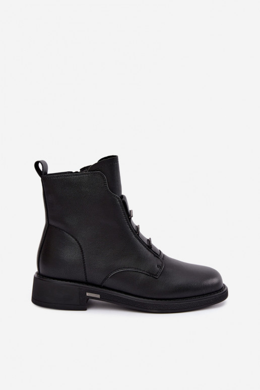 Stivaletti isolati in ecopelle da donna con tacco largo D&A CR62-3429 neri