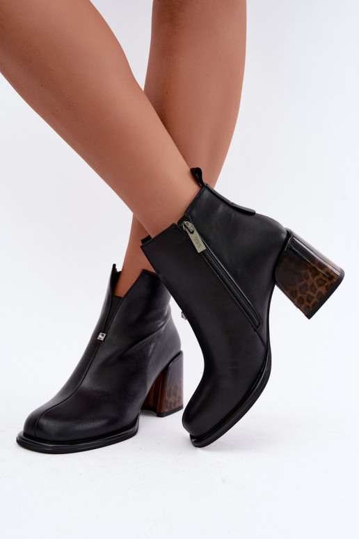 Stivaletti isolati in ecopelle da donna con tacco GOE UU2N4204 neri