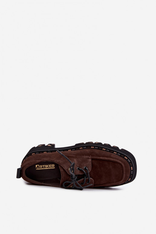 Stivali da donna in ecopelle scamosciata Klocke Artiker 59C0276 cioccolato
