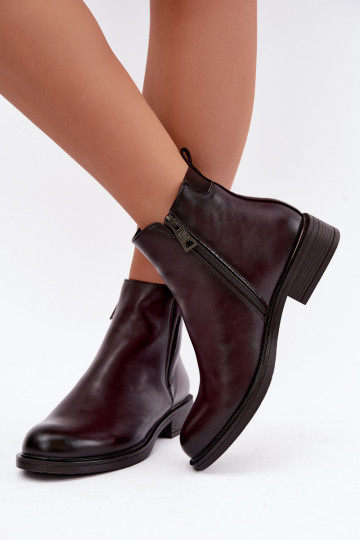 stivaletti isolati da donna con tacco largo Vinceza 58690 in bordeaux 2