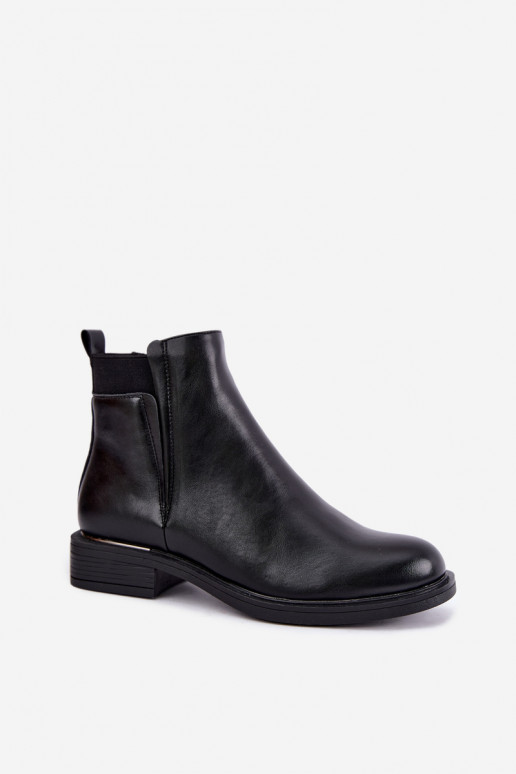 stivaletti isolati da donna con tacco largo Vinceza 58690 in nero