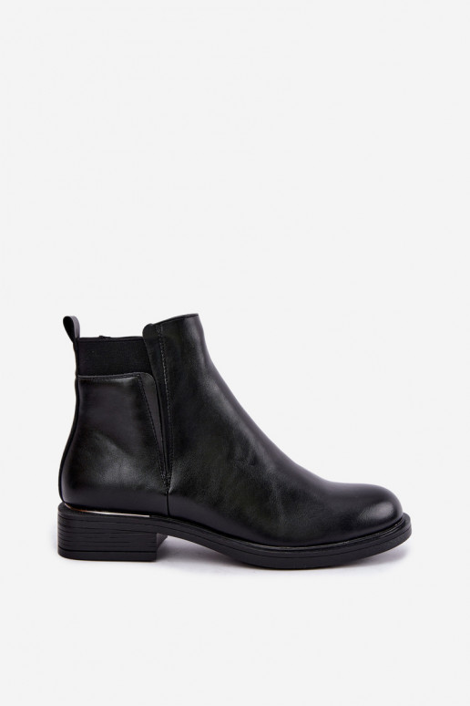 stivaletti isolati da donna con tacco largo Vinceza 58690 in nero