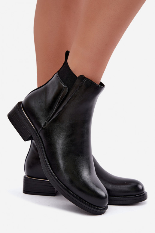 stivaletti isolati da donna con tacco largo Vinceza 58690 in nero