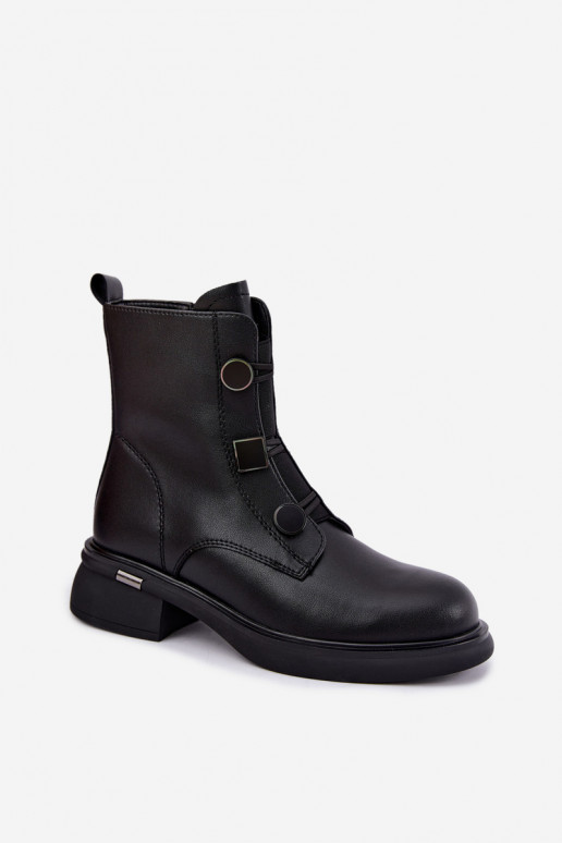 stivaletti isolati con dettagli geometrici D&A MK62-7030 in nero