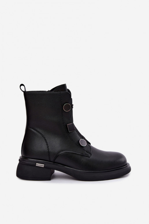 stivaletti isolati con dettagli geometrici D&A MK62-7030 in nero
