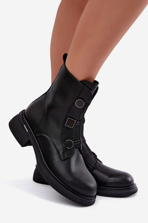 stivaletti isolati con dettagli geometrici D&A MK62-7030 in nero