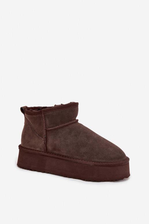 Stivali da neve da donna in ecopelle scamosciata con piattaforma Vinceza 97962 in colore cioccolato