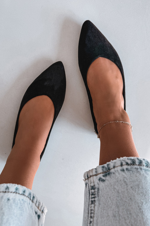 Ballerine nere in ecopelle scamosciata Lelisa