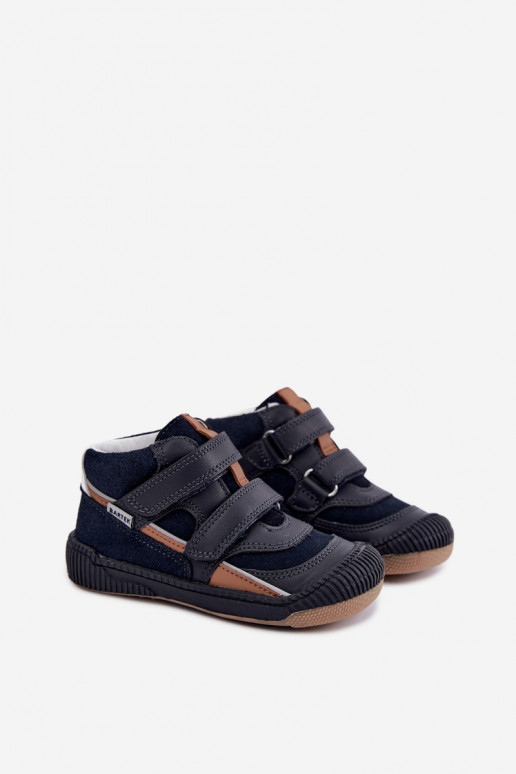 Scarpe per bambini in pelle blu scuro Bartek 8631676