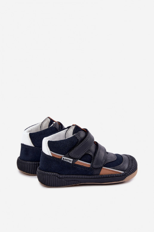 Scarpe per bambini in pelle blu scuro Bartek 8631676
