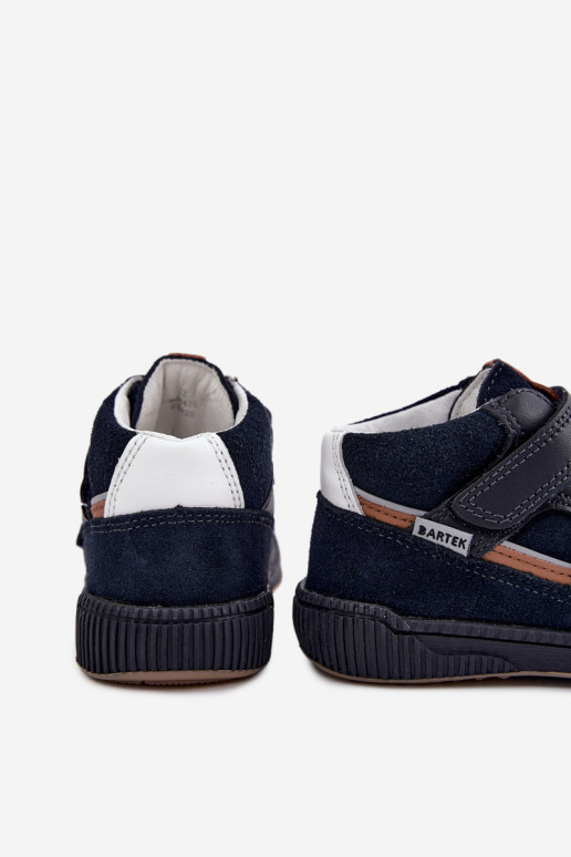 Scarpe per bambini in pelle blu scuro Bartek 8631676