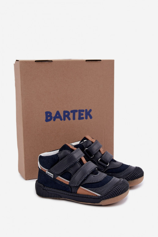 Scarpe per bambini in pelle blu scuro Bartek 8631676