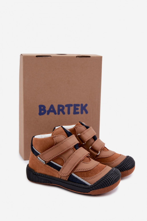 Scarpe per bambini in pelle marrone Bartek 8631673