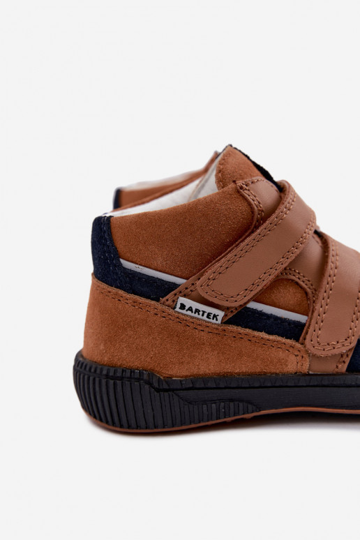 Scarpe per bambini in pelle marrone Bartek 8631673
