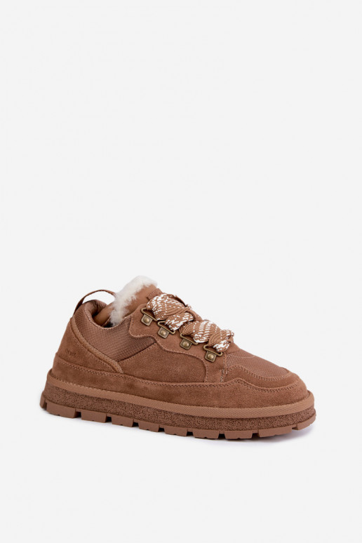 Stivali da neve marroni con lacci in finta suede GOE UU2N4922
