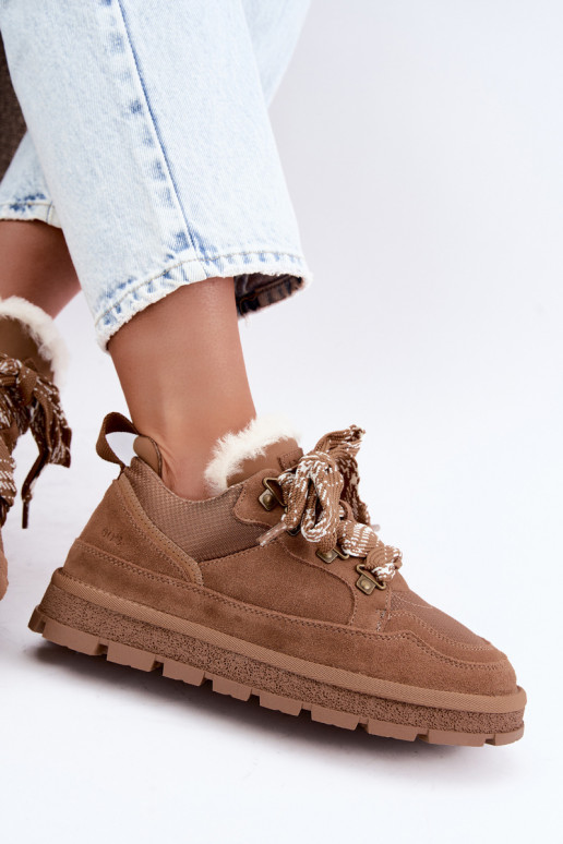 Stivali da neve marroni con lacci in finta suede GOE UU2N4922