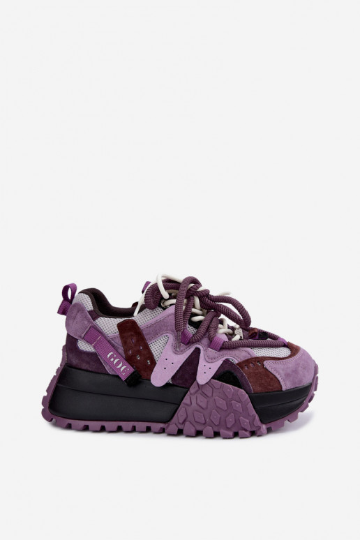 Sneakers viola in finta suede con piattaforma GOE UU2N4016