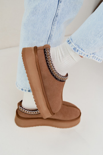 Stivali da neve in suede sintetico con striscia decorativa Vinceza 97972 marrone 2