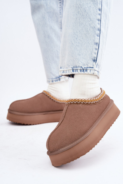 Stivali da neve in suede sintetico con striscia decorativa Vinceza 97972 sabbia