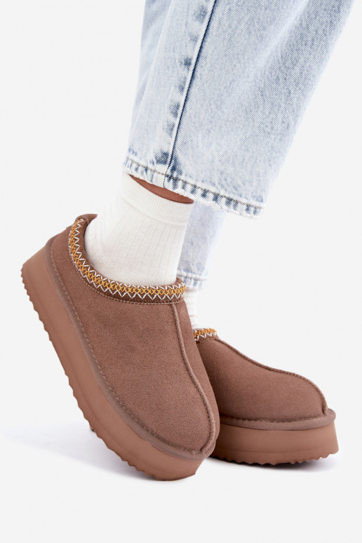 Stivali da neve in suede sintetico con striscia decorativa Vinceza 97972 sabbia