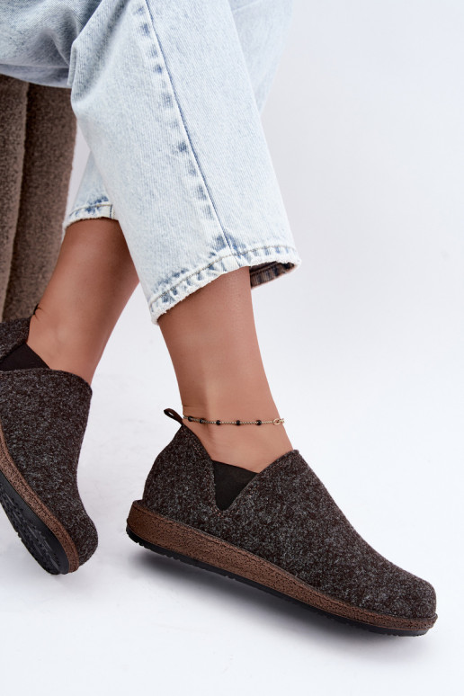 Scarpe da casa da donna Inblu NL000013 marrone scuro