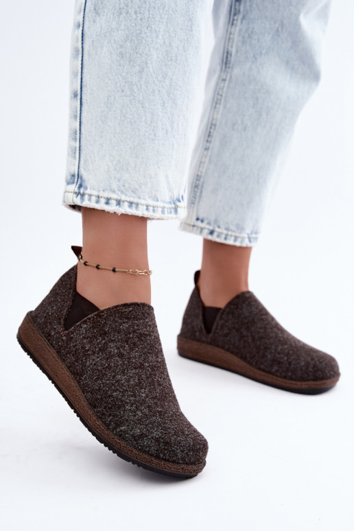 Scarpe da casa da donna Inblu NL000013 marrone scuro