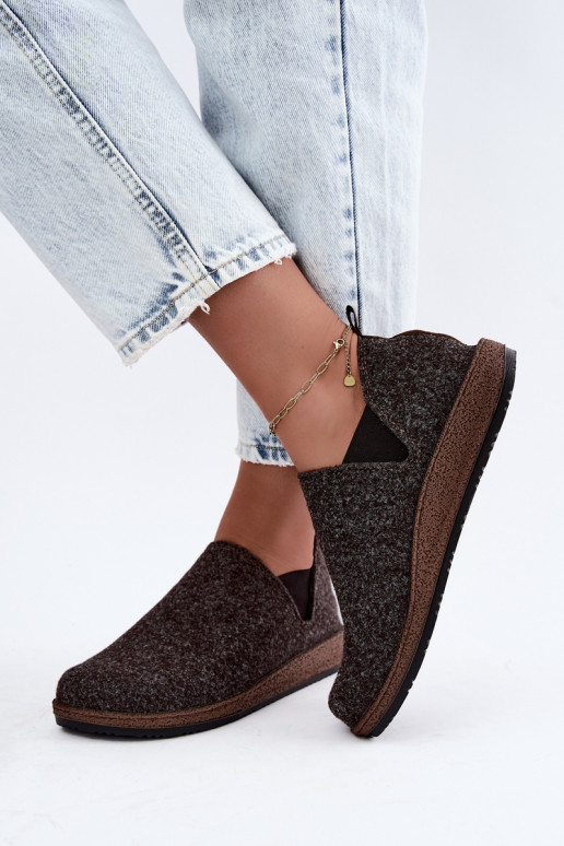 Scarpe da casa da donna Inblu NL000013 marrone scuro