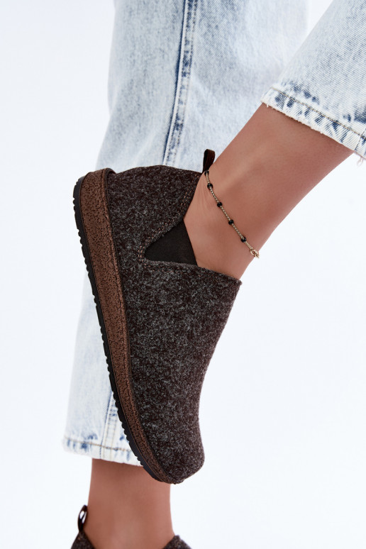 Scarpe da casa da donna Inblu NL000013 marrone scuro