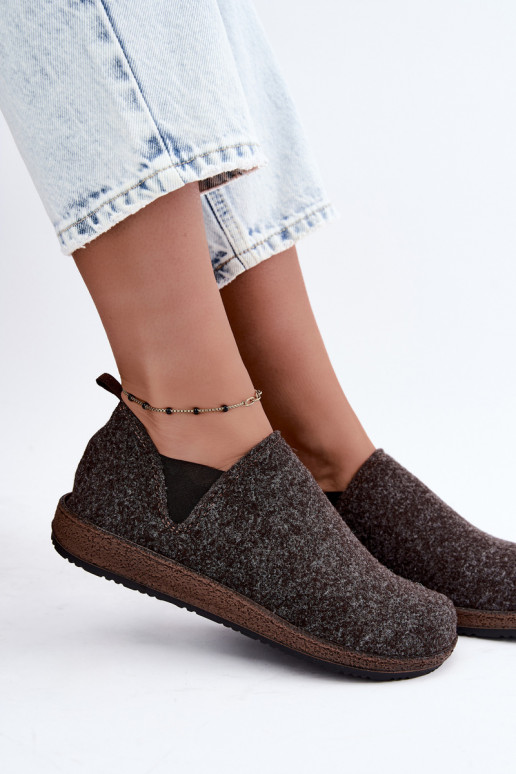 Scarpe da casa da donna Inblu NL000013 marrone scuro
