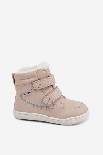 Stivali da neve in pelle per bambini Barefoot Bartek 8401454 colore sabbia